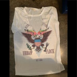 T-shirt with chest plunge